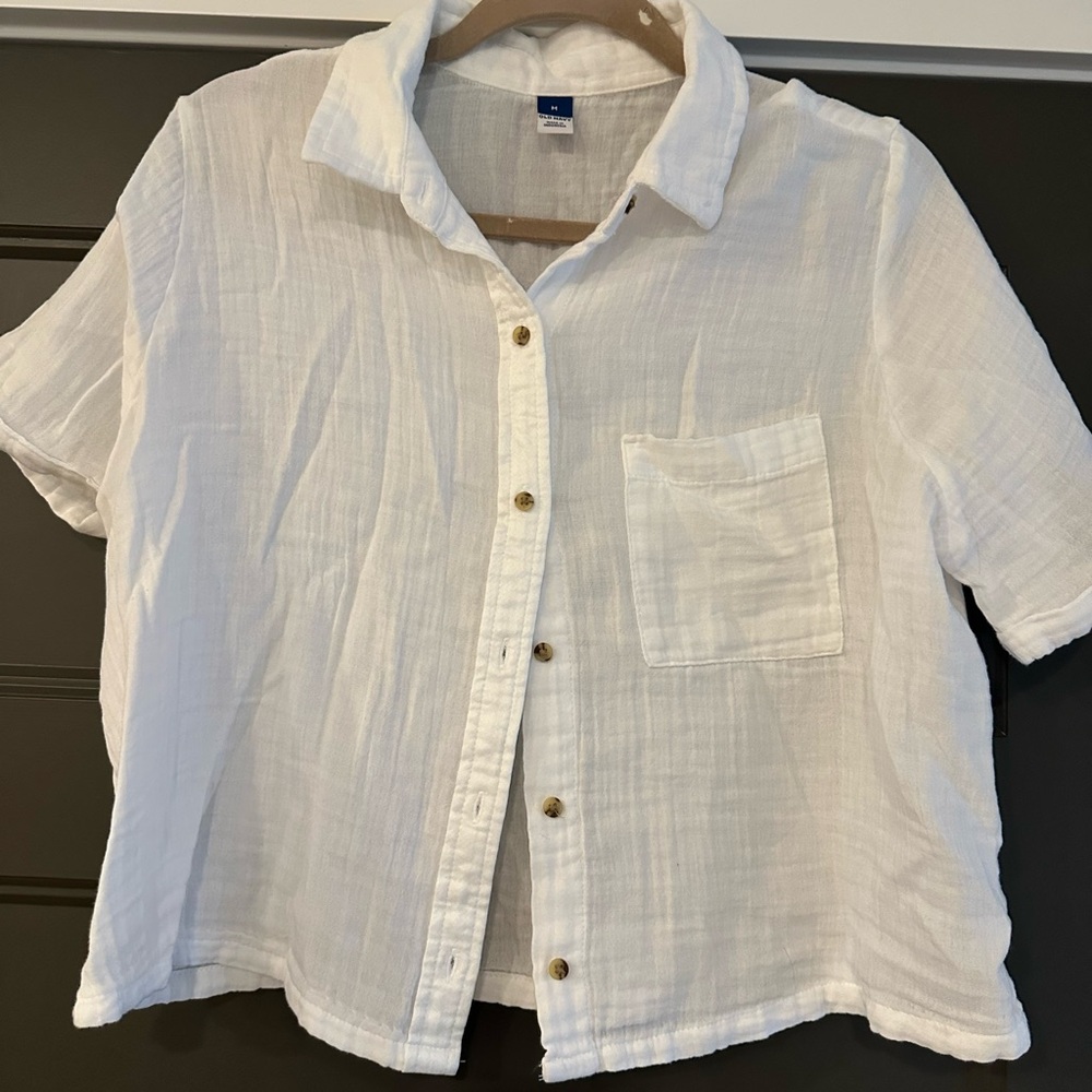 Old Navy White Linen Shirt